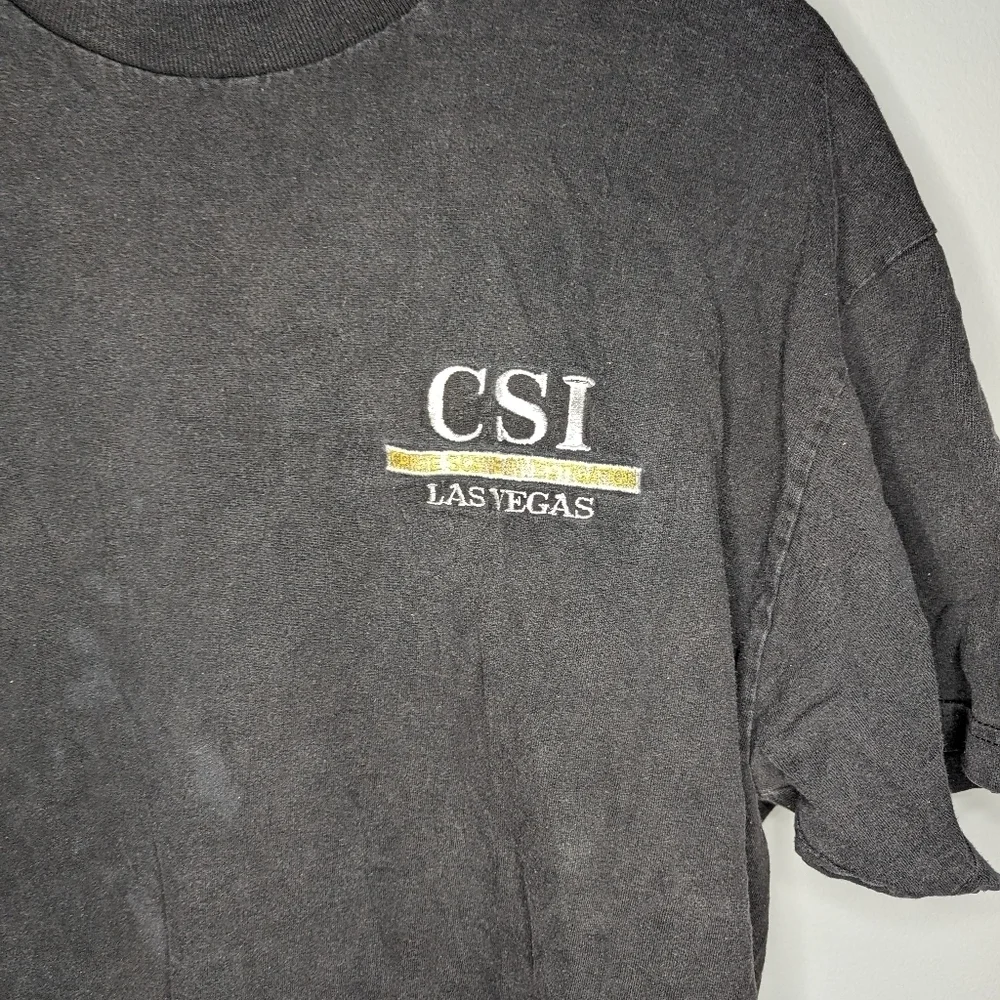 AAA Vintage CSI Las Vegas Crime scene investigation textured T-shirt Mens XL